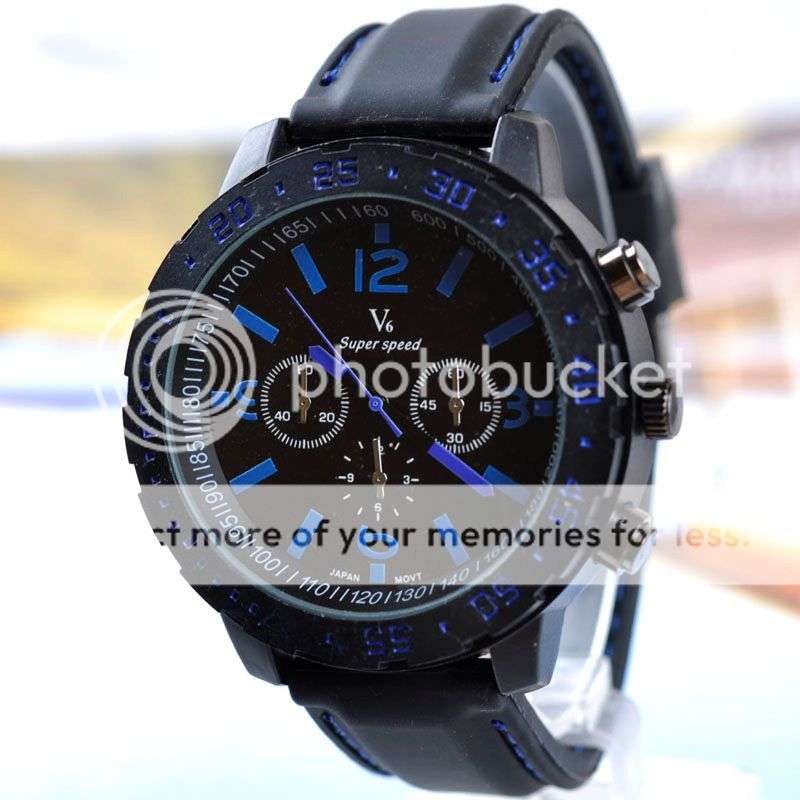 *LOCAL STOCK* Fashion Military Quartz Analog Mens V6 Sport Large Numbers Wrist watch