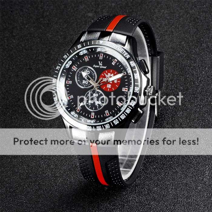 *LOCAL STOCK* Fashion Sport V6 Watch Men Leisure Fashion Tyre Style Watch Senior Strap