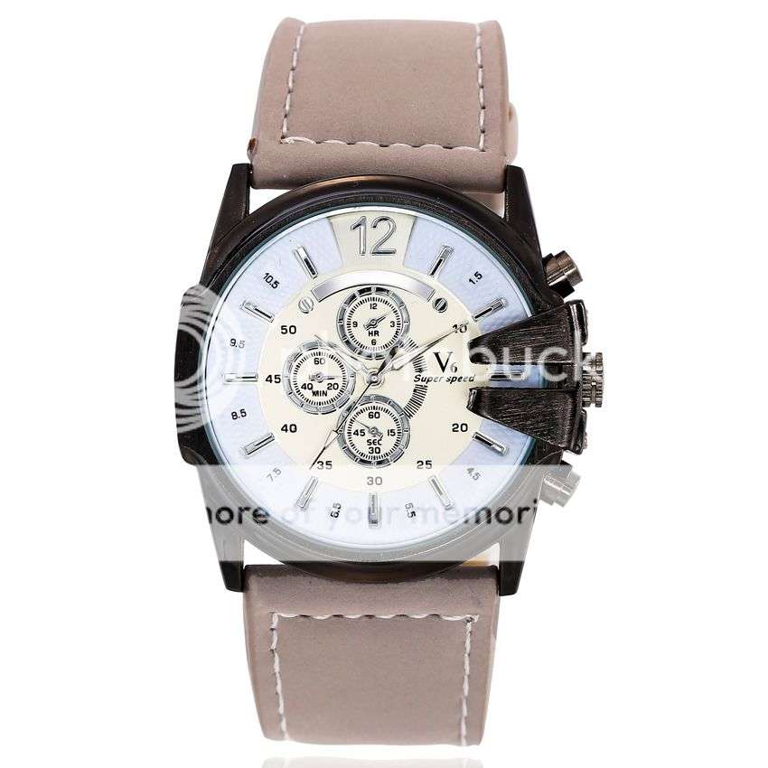 *LOCAL STOCK* Luxury Military Army Quartz Analog Fashion Mens leather Strap V6 Sport Wrist watch