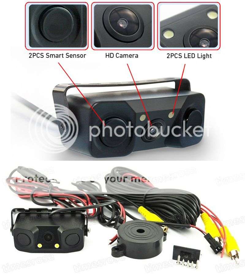 *LOCAL STOCK* 3 in 1 Car Rear View Camera Night Vision Reverse Backup & Parking Sensor for All Car