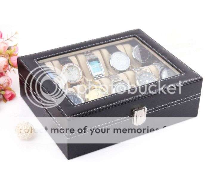 10 Slot PU Watch Display Case