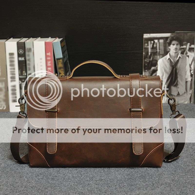 *LOCAL STOCK* Elegance Men Crazy Horse PU Leather Business Messenger Shoulder Bags Briefcase Bag