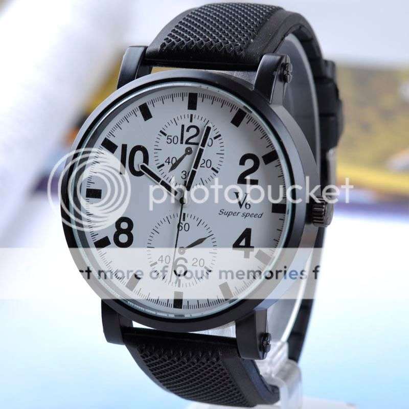 *LOCAL STOCK* Luxury Military Quartz Analog Fashion Mens V6 Sport Large Numbers Wrist watch