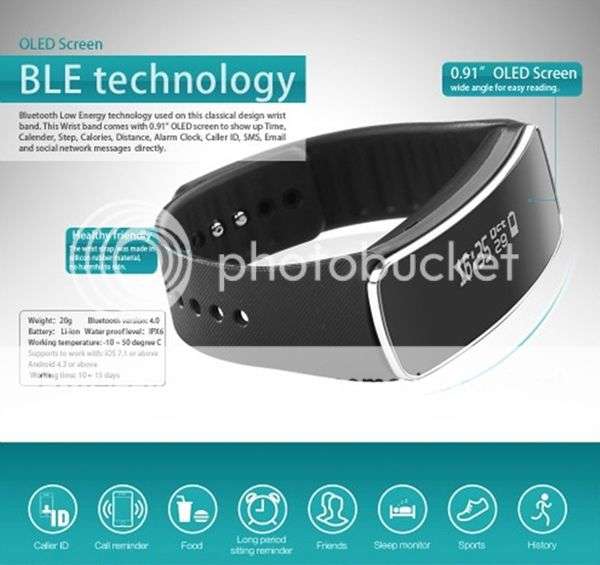 *LOCAL STOCK* V5S Bluetooth 4.0 IPX6 Fitness Tracking, Calories, Sleep Monitor Smart Bracelet