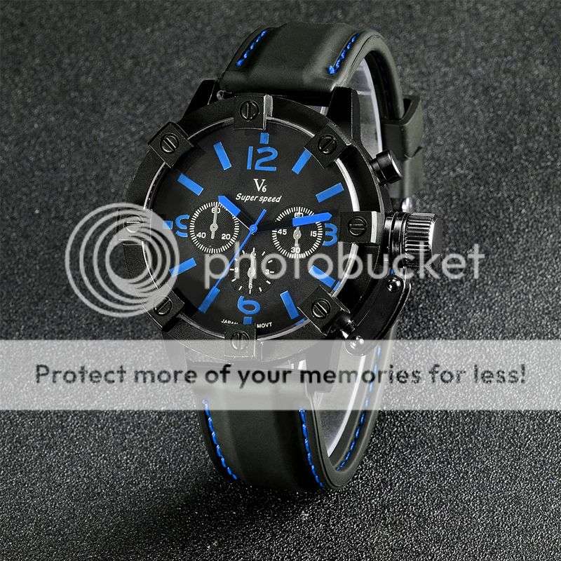 *LOCAL STOCK* Luxury Military Quartz Analog Fashion Mens V6 Sport Large Numbers Wrist watch