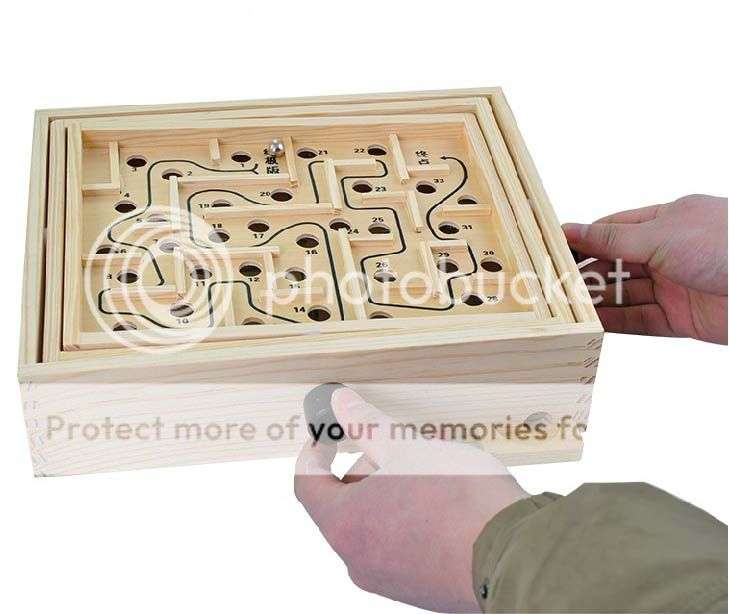 *LOCAL STOCK* Wooden Labyrinth Puzzle Maze Game Kids Toys Creative ~ Gift