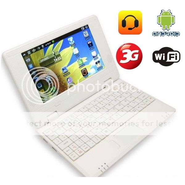 *LOCAL STOCK* 7" Android 2.2 Netbook Notebook VIA 8650 Notebook WIFI ~ 3G ~ WHITE
