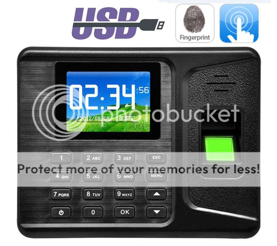 *LOCAL STOCK* 2.8" Screen Fingerprint Attendance Time Clock Recorder Free Software with USB, U-Disc