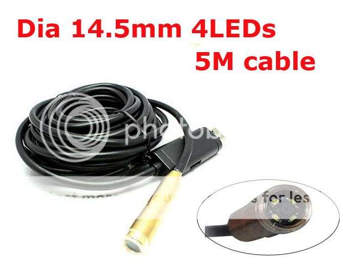 *LOCAL STOCK* 5M 16ft USB Waterproof Inspection Tube Snake Camera Endoscop Borescope 4 LEDs