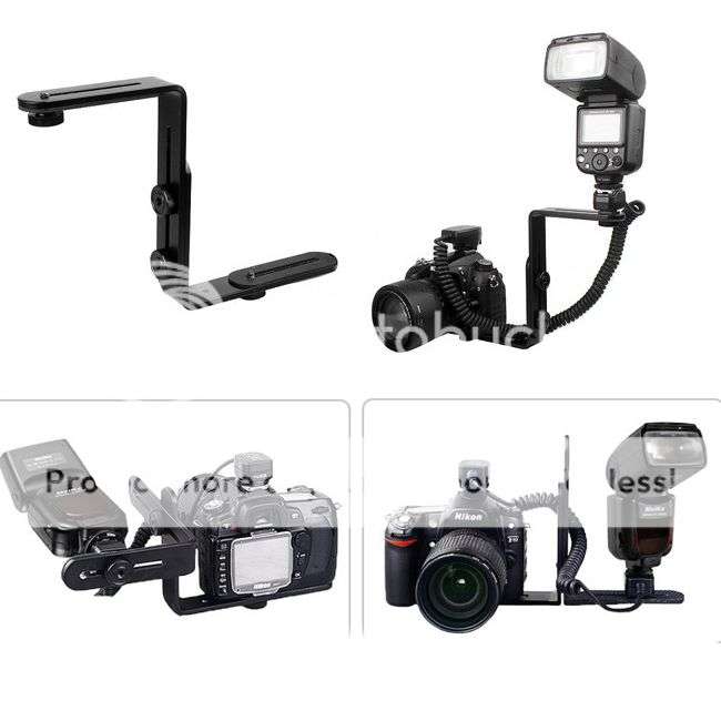 *LOCAL STOCK* New Metal L-Shape Flash Bracket Flashlight Camera Holder Mount Flip DSLR SLR