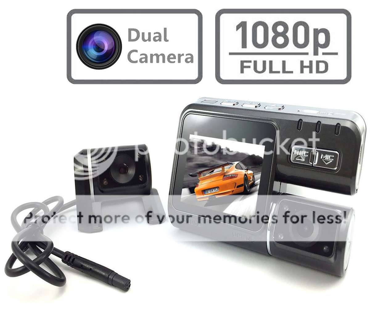 *LOCAL STOCK* HD 1080P 2.0" Dual Lens Dashboard Dash Car Separate Rear Camera Vehicle DVR