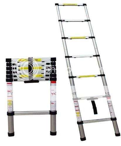 -LOCAL STOCK- BRAND NEW 2m TELESCOPIC ALUMINIUM LADDER EXTENSION STEP ALLOY EXTENDABLE