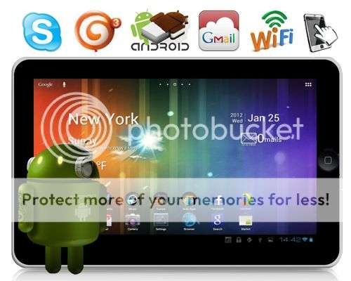 New Google Android 4.0 PAD with Camera~Tablet PC~ 3G~WIFI~LAN~Silver