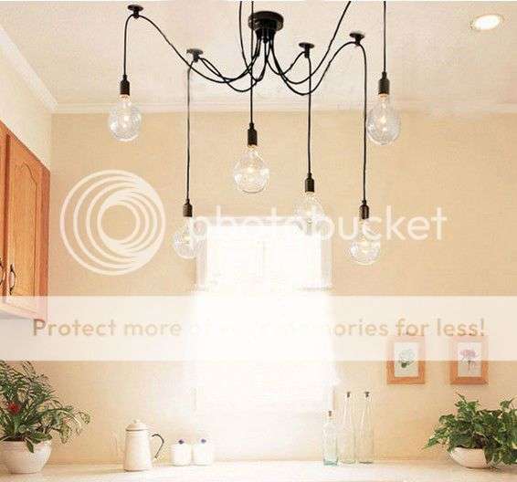 -LOCAL STOCK- Edison Style Chandelier Ceiling Light 6 Lights bulbs Pendant Lamp Lighting Fixture