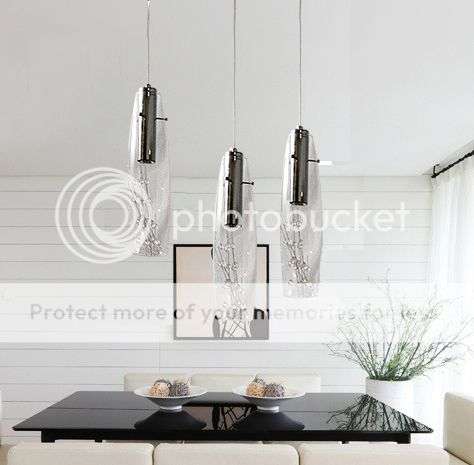 -LOCAL STOCK- New Modern Glass w/ Crystals Ceiling Light Pendant Lamp Chandelier x 3 lights