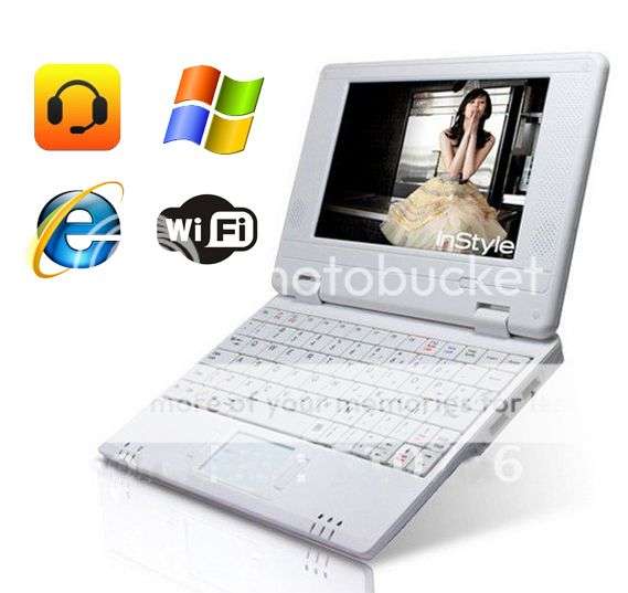 7 INCH Mini Laptop Netbook Computer Notebook WIFI WindowsCE~White