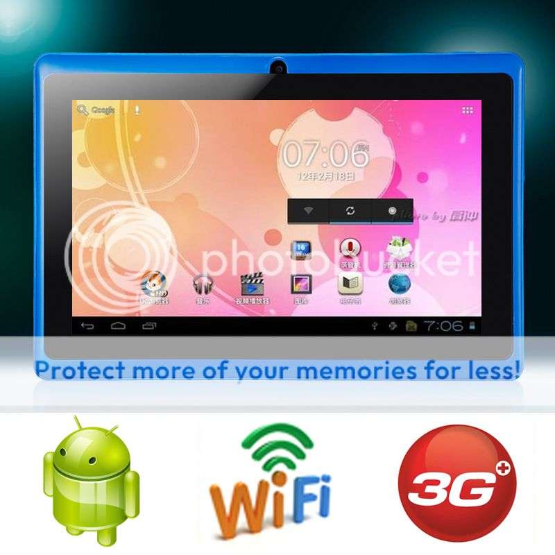 Dual Camera *BLUE* - 7 Inch Android 4.0 - 512MB RAM - 4GB built-in memory- 3G - WIFI