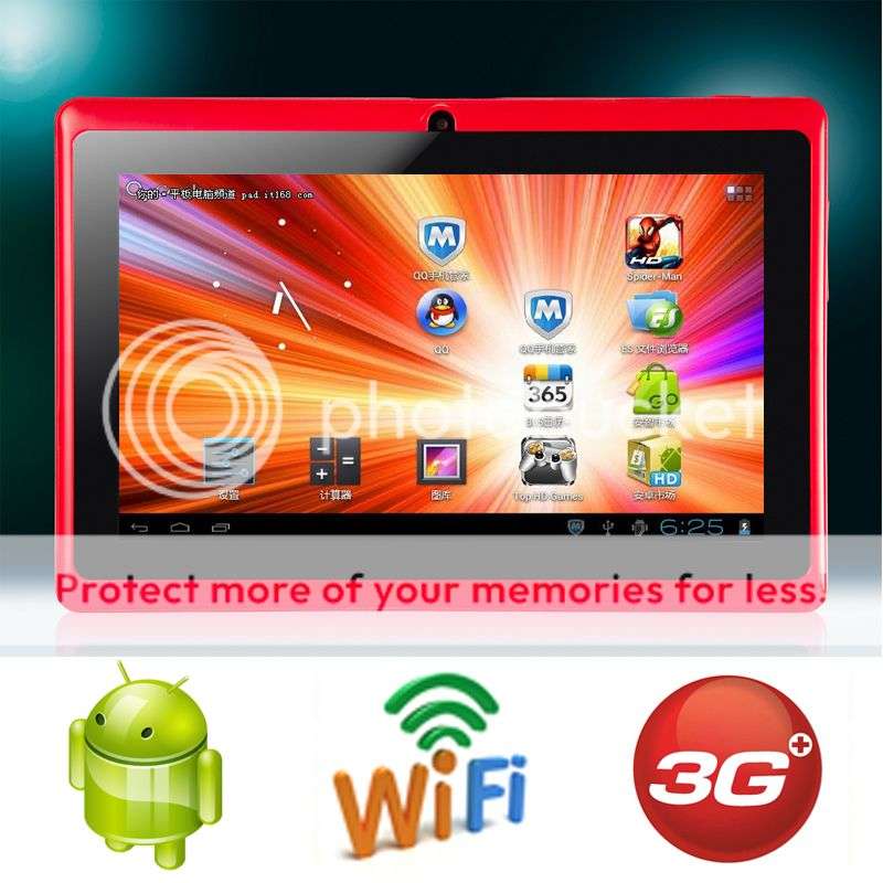 -LOCAL STOCK- Dual Camera *RED* - 7 Inch Android 4.0 - 512MB RAM - 4GB built-in memory- 3G - WIFI