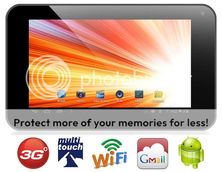 Newest version !!! Google Android 4.1 Tablet PC with Camera ~ 7 Inch ~ 3G  ~ Wifi