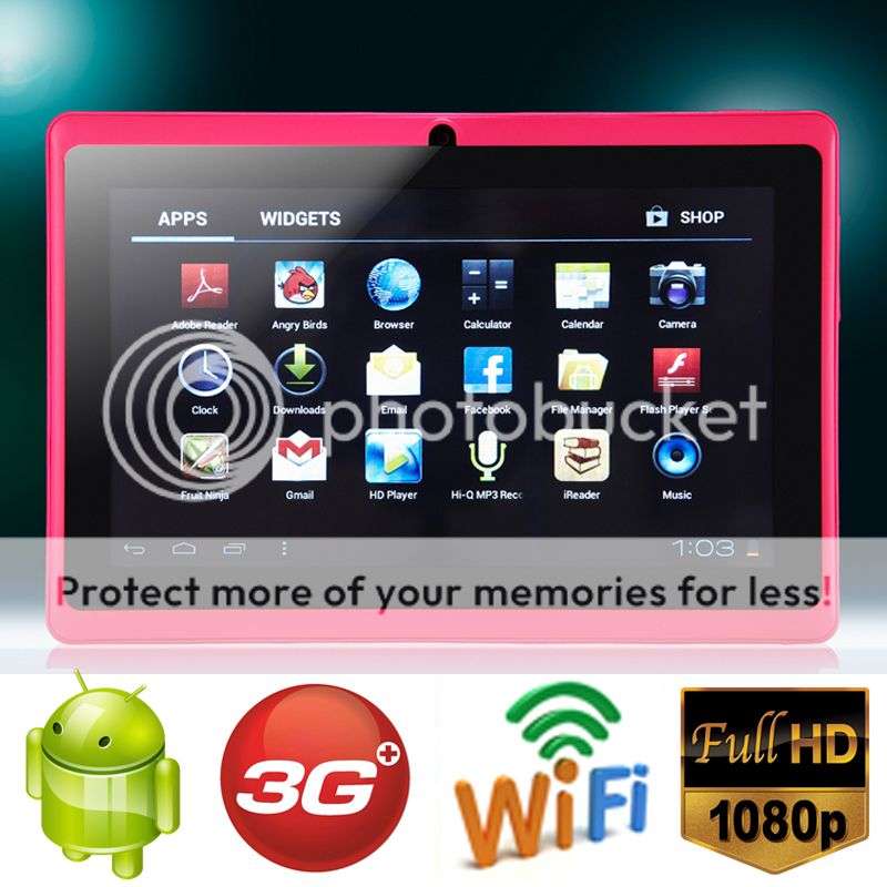 *LOCAL STOCK*PINK* 7 Inch Android 4.0 Tablet PC-3G-WIFI-Capacitive