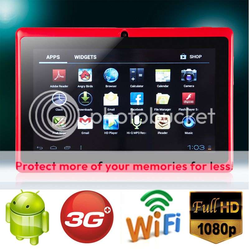 Weekend Special -*LOCAL STOCK*RED* 7 Inch Android 4.0 Tablet PC-3G-WIFI-Capacitive-24Hr Delivery