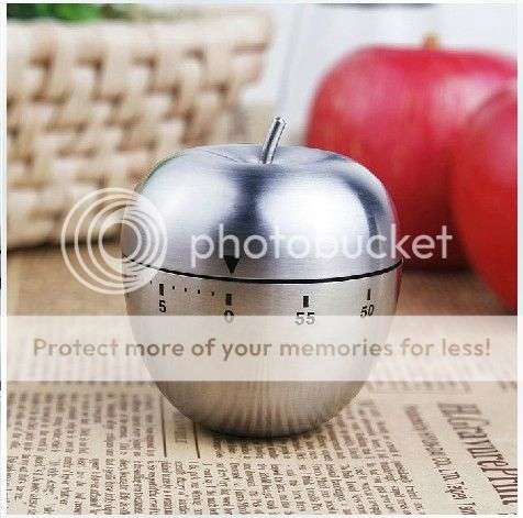 *LOCAL STOCK* New Stainless Steel Apple Shape Home Kitchen Cooking Timer 60 Minutes ~ Novelty Gift