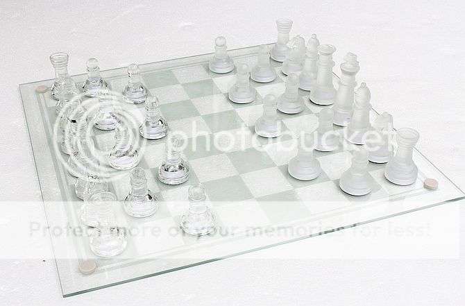 *LOCAL STOCK* Luxury Crystal Glass Chess Set Clear and Frosted Pieces Unique Gift Board Game