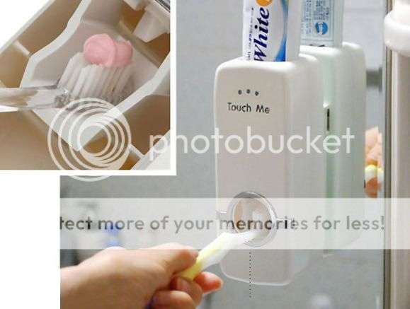 LOCAL STOCK* NEW Household Automatic Auto Toothpaste Dispenser +5 Toothbrush Holder Set Wall Mount