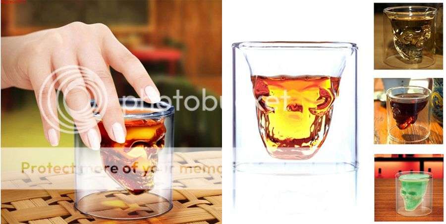 -LOCAL STOCK- Surprising Crystal Skull Head Shot Glass Glasses Cup Drinking Ware