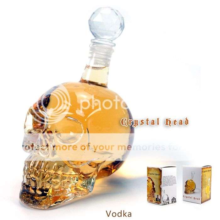 *LOCAL STOCK* Crystal Head Skull Bone Vodka Whiskey Glass Bottle Decanter Cup Home Bar 350ML