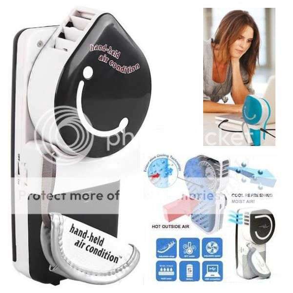 *LOCAL STOCK* New Ideal Portable Hand held USB Mini Air Conditioner Cooler Fan ~ BLACK