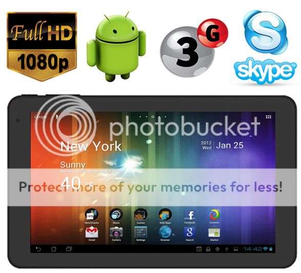 PREMIUM 10.1 Inch Widescreen Google Android 4.0 Tablet PC - 3G - WIFI