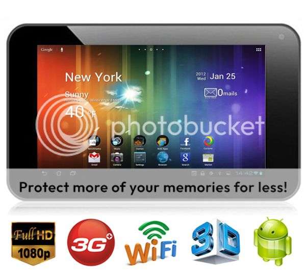 Crazy Wednesday *LOCAL STOCK* Capacitive *BLACK* 7 Inch Google Android 4.0 Tablet -3G-24Hr Delivery