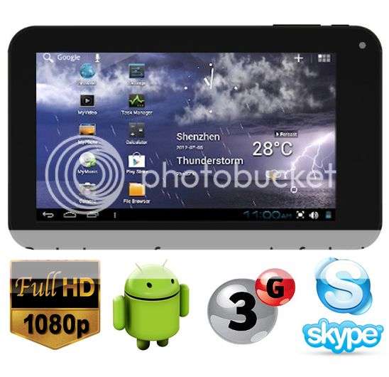 *LOCAL STOCK* Dual Camera*Aquamarine* 7" Android 4.0 Tablet PC-3G-WIFI