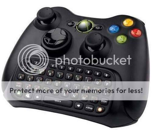 Crazy Auction Microsoft Xbox 360 Black Chatpad Keyboard w/ White LED Lights Chat pad