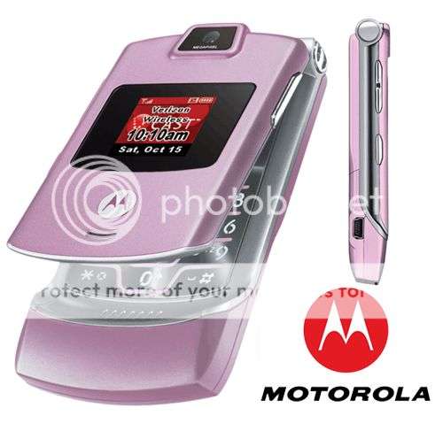 Clearance Sale !!! GENUINE Motorola RAZR V3,UNLOCKED Cellphone~Color Light Pink
