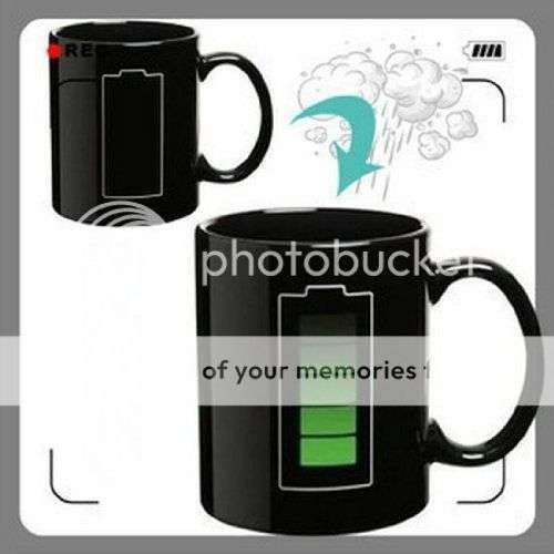 *LOCAL STOCK* Battery Color Changing Thermometer Heat Sensitive Porcelain Tea Coffee Mug