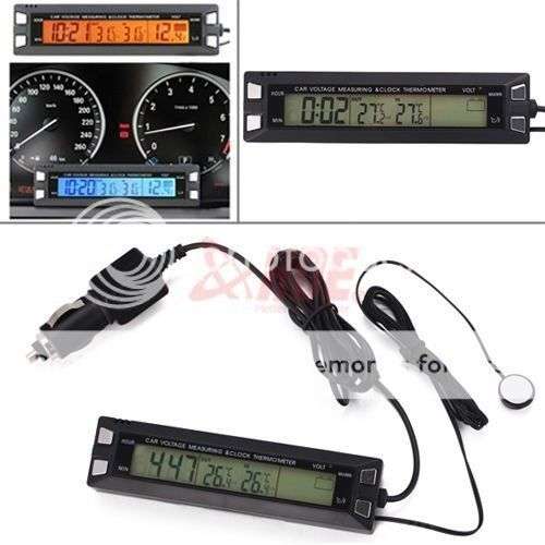 *LOCAL STOCK* Car Auto LCD Digital Clock Thermometer Temperature Voltage Meter Monitor