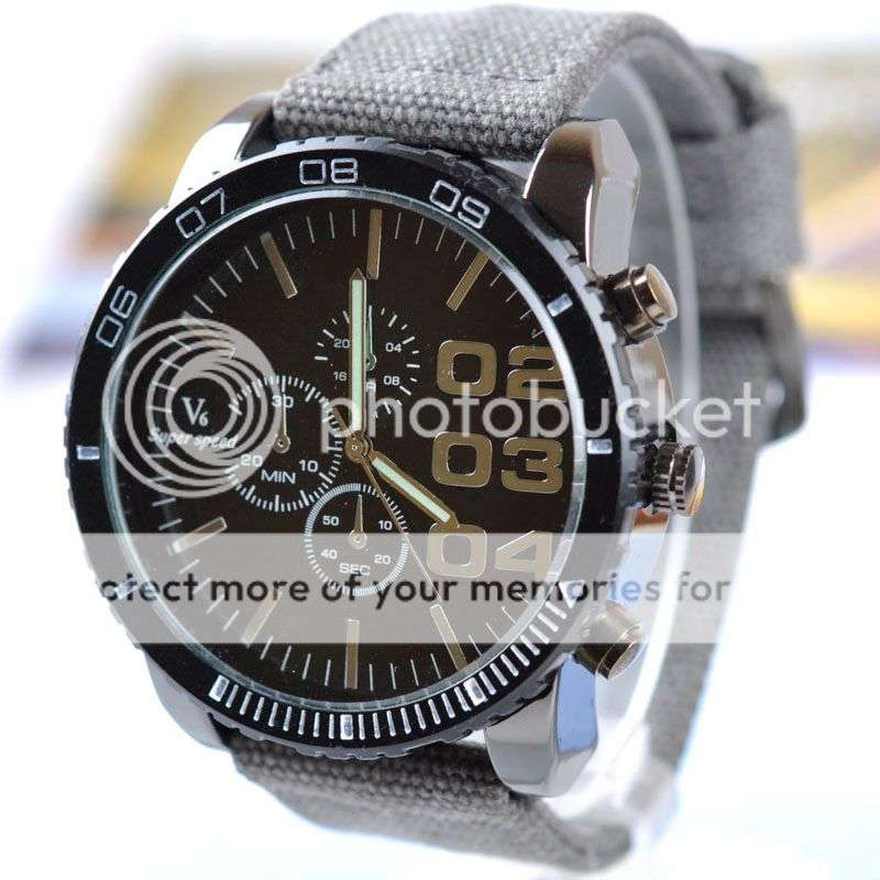 *LOCAL STOCK* Military Quartz Analog Fashion Mens V6 Sport Large Numbers Wristwatch