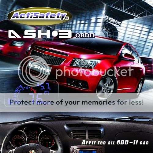 -LOCAL STOCK- ActiSafety III OBD-II HUD UNIVERSAL SPEED HEAD UP DISPLAY (MPH/KMH)