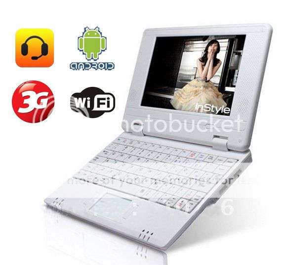 7 inch Android 2.2 Laptop Netbook Computer VIA 8650 Notebook WIFI ~ 3G ~ WHITE