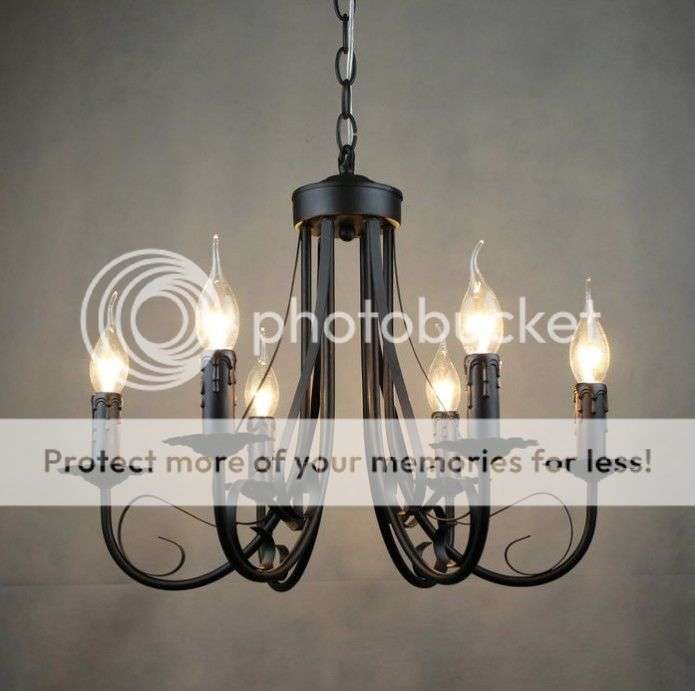 *Local STOCK* NEW Black Iron 6-light Home Decor Tuscany Candle Style Hanging Light Fitting