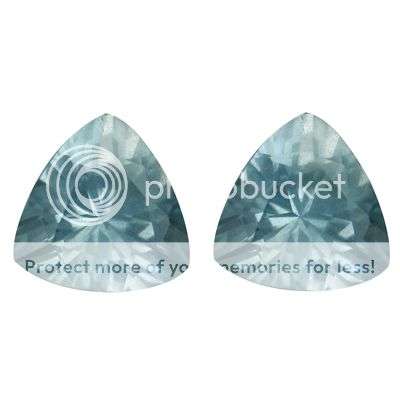 0.59CT~ PERFECT TRILLION EARRING PAIR NATURAL AQUAMARINE