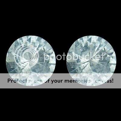 0.83CT~ PERFECT ROUND EARRING PAIR NATURAL AQUAMARINE