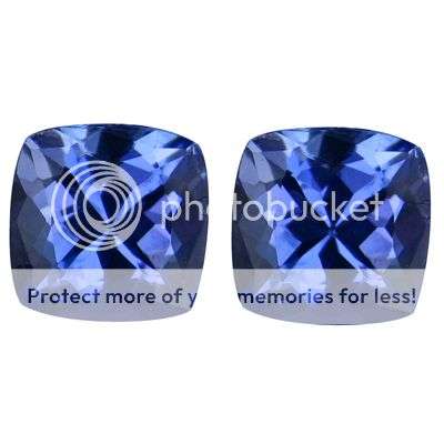 1.32CT STUNNING SQUARE CUSHION PURPLE BLUE EARING PAIR TANZANITE