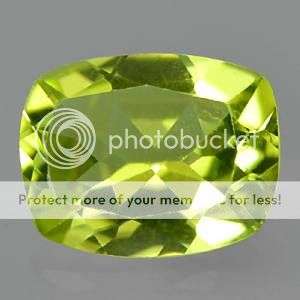 1.23ct -  SPARKLING NATURAL Green PERIDOT Cushion