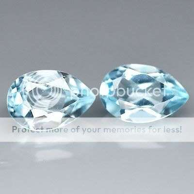 3.03ct  Beautiful Natural Pair of Pear Cut Sky Blue Topaz from Brazil