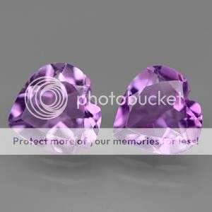1.79ct- NATURAL Purple AMETHYST earring HEART PAIR