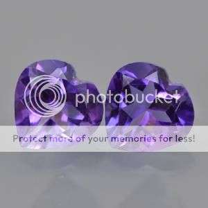 2.09ct- NATURAL Purple AMETHYST HEART PAIR