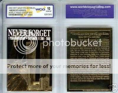 23KT GOLD WORLD TRADE CENTER 1ST ANNIVERSARY BLACK CARD